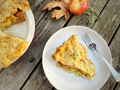 Recipe: Cheddar-Crusted Apple + Thyme Pie—one of chef's favorites!