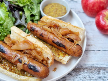NEW! CHICKEN APPLE SAUSAGE WITH APPLES + SAUERKRAUT