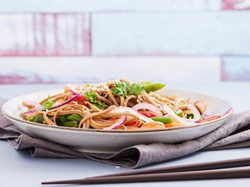 CHILLED SOBA NOODLE BOWLS WITH MISO + GINGER DRESSING