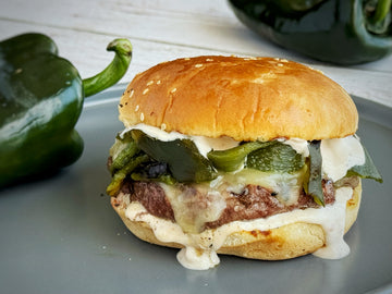 CHEF FAVORITE! TEX-MEX BURGERS WITH ROASTED POBLANO CHILES