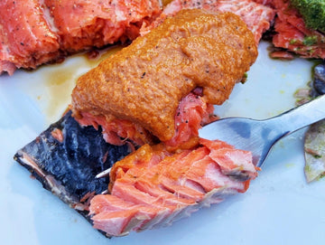 EMPLOYEE FAVORITE! EASY GRILLED SPANISH SALMON WITH ROMESCO