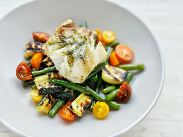 EASY GRILLED GARLIC + LEMON BUTTER COD