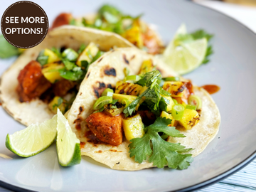 FISH TACOS AL PASTOR WITH GRILLED PINEAPPLE SALSA