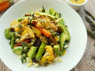 GOLDEN TAHINI SPRING GLOW BOWLS WITH ASPARAGUS