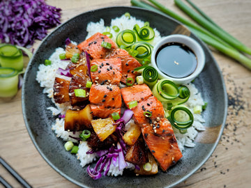 EMPLOYEE FAVORITE! HAWAIIAN-STYLE HULI HULI SALMON BOWLS