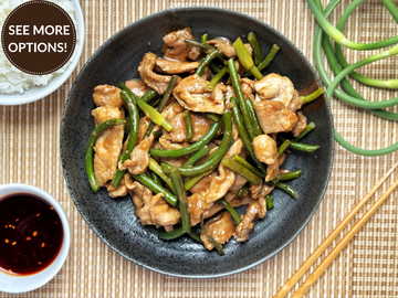 GARLIC SCAPE STIR FRY WITH PORK