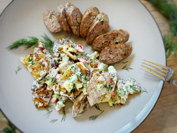 SEASONAL FAVORITE! BRATS WITH CRISPY POTATO SALAD