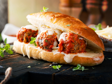 ITALIAN MEATBALL SANDWICHES WITH SMOKED PROVOLONE