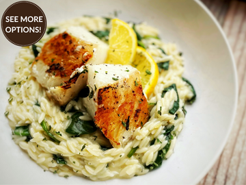 CUSTOMER FAVORITE! SEARED COD WITH LEMON ORZO