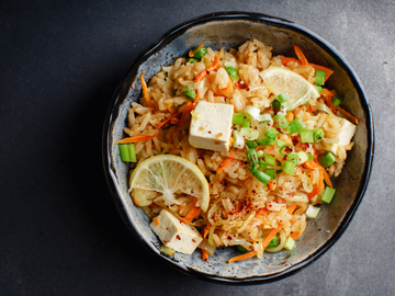 MISO FRIED RICE WITH TOFU + PEAS