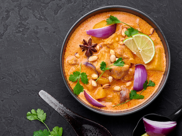 VEGAN MASSAMAN CURRY WITH FRIED TOFU + SWEET POTATO
