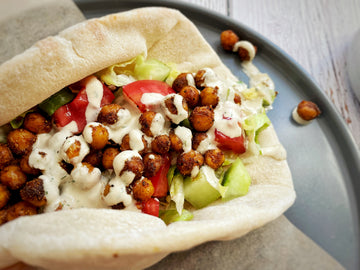 CHICKPEA SHAWARMA FLATBREAD WRAPS