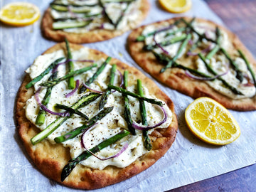 FLATBREADS WITH ASPARAGUS + LEMON RICOTTA