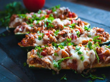 CHICKEN ITALIAN SAUSAGE STUFFED ZUCCHINI