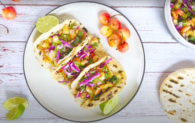 Featured Recipe: Chipotle Fish Tacos with Cherry Salsa